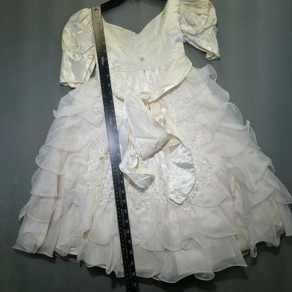 Lydia Girls White Dress with Ruffles for Weddings‎ Size 2